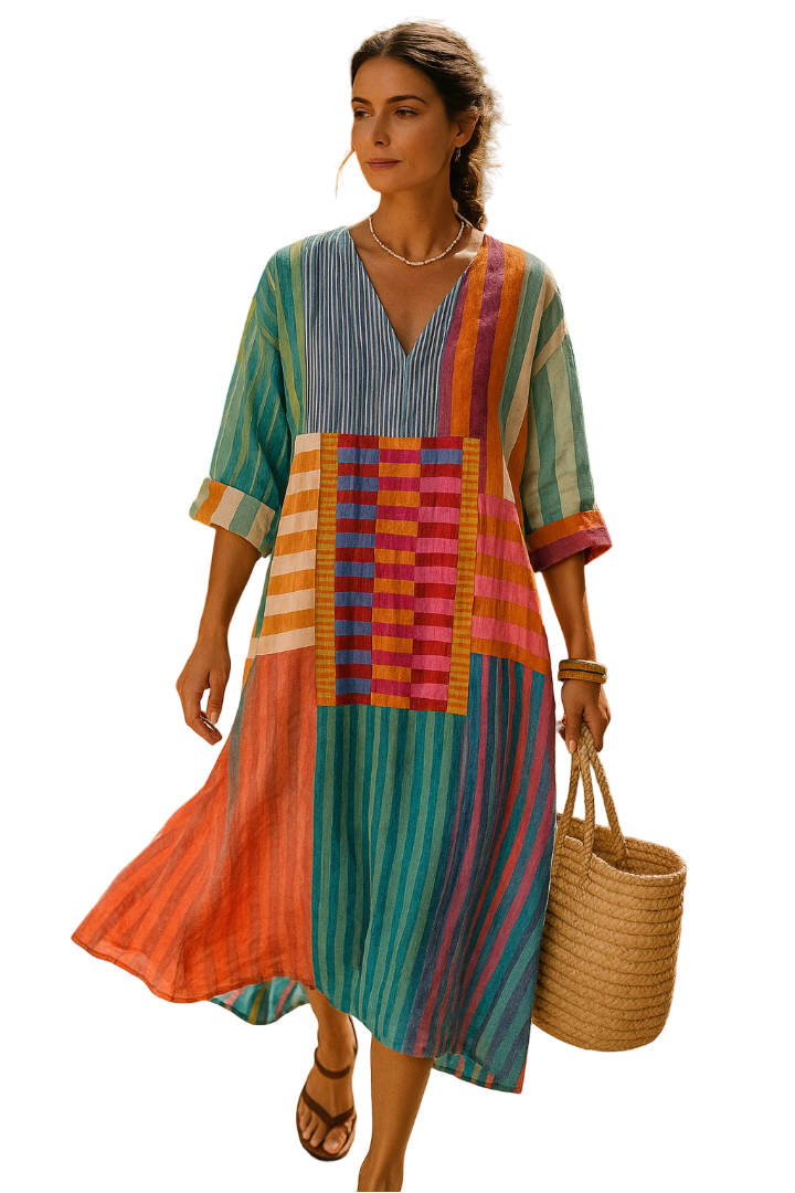 Malia - Elegante geometrische jurk