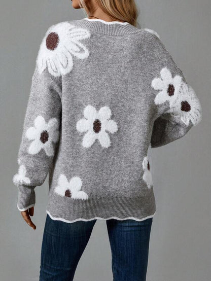 Thea - Elegante Bloemen Trui