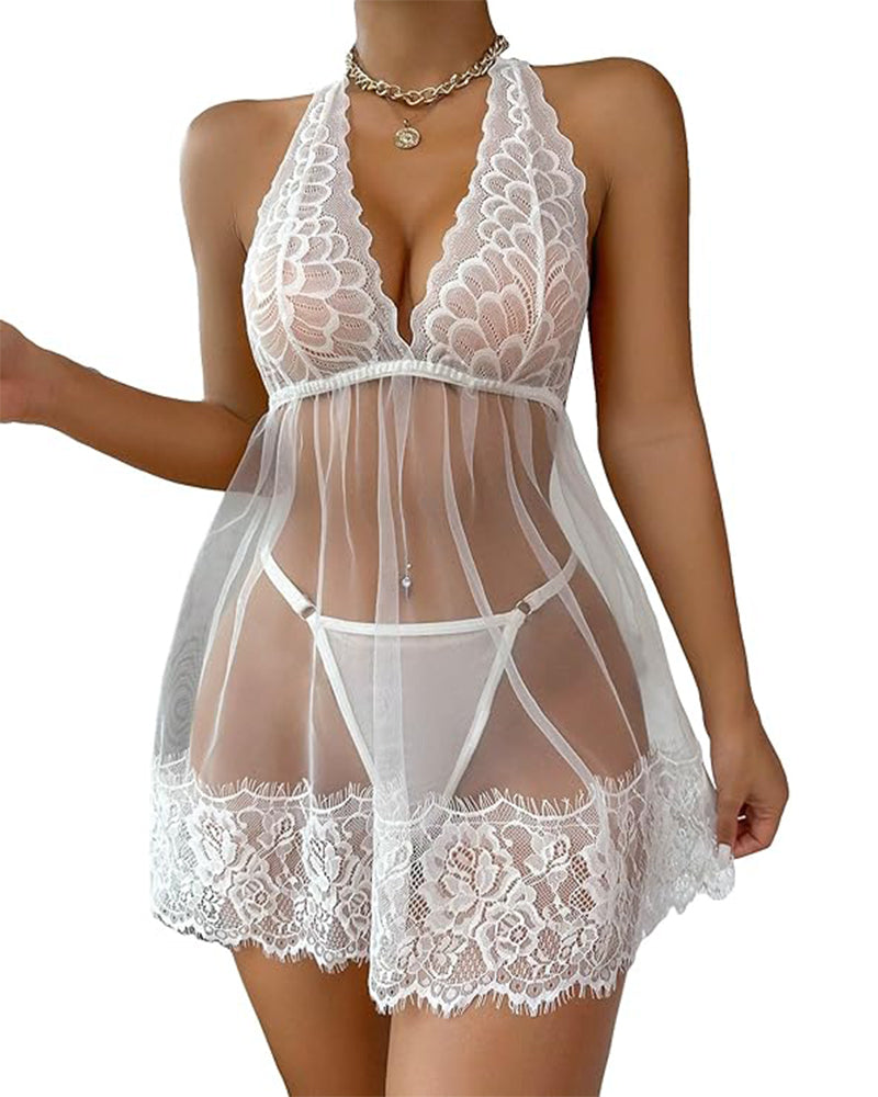 Amy™ | Kanten Babydoll Jurk met Bandeau en String