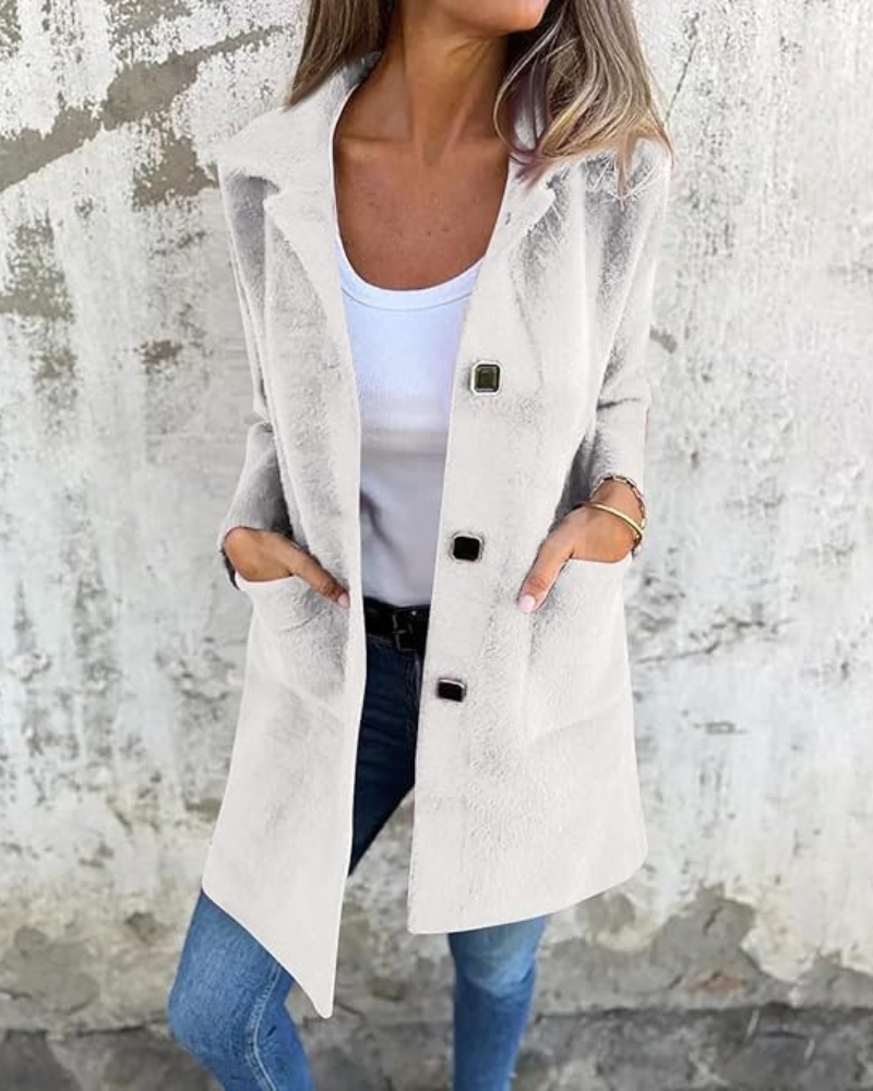 Cassandre | Middellange fluwelen jas