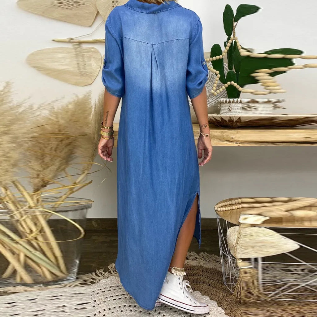Lea - Lange Denim Relaxjurk
