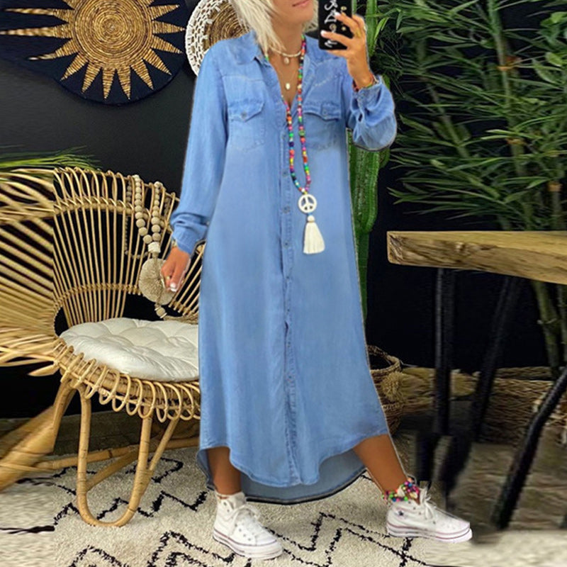 Yara - Elegante Maxi-Denimjurk