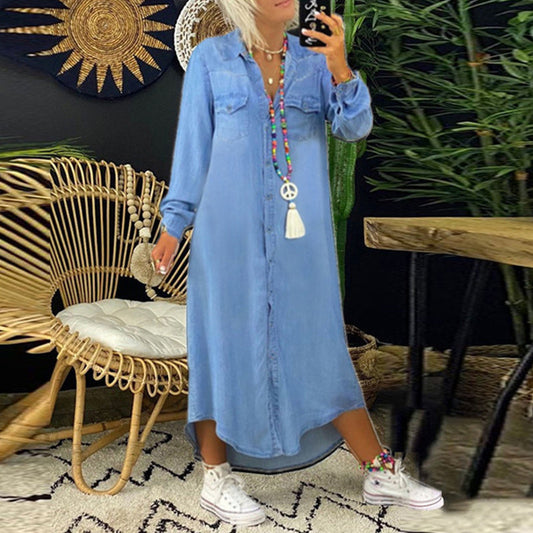 Yara - Élégante Robe Maxi en Denim