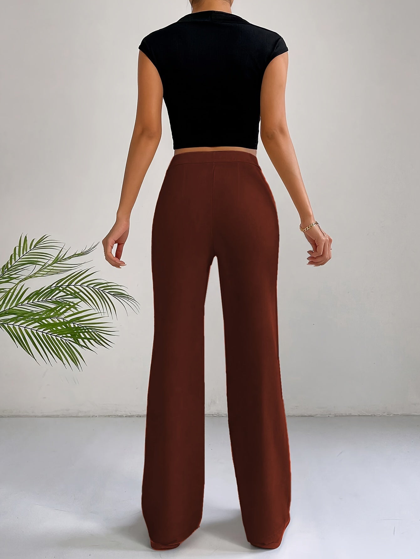 Quintina™ | Trendy broek met hoge taille