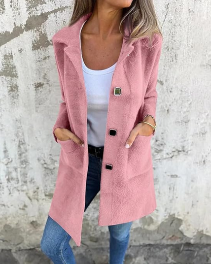 Cassandre | Middellange fluwelen jas