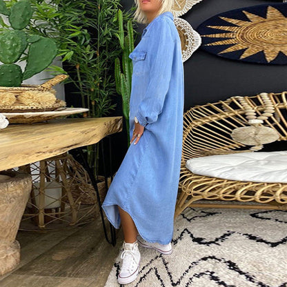 Yara - Elegante Maxi-Denimjurk