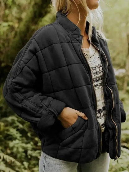 Éléonore | Veste Bomber Matelassée à Col Montant