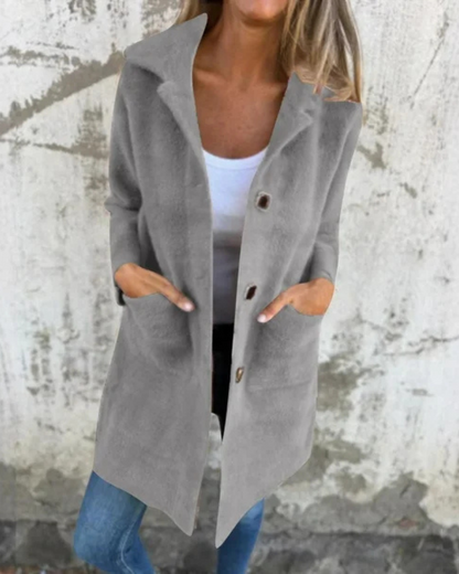 Cassandre | Middellange fluwelen jas