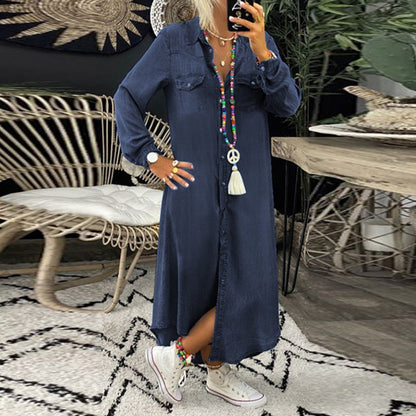 Yara - Elegante Maxi-Denimjurk