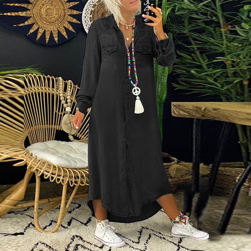 Yara - Elegante Maxi-Denimjurk
