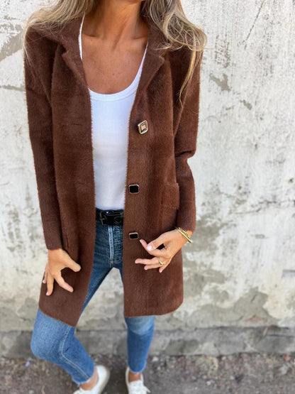 Cassandre | Middellange fluwelen jas