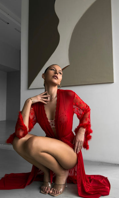 Keira™ | Kimono en Dentelle Transparente