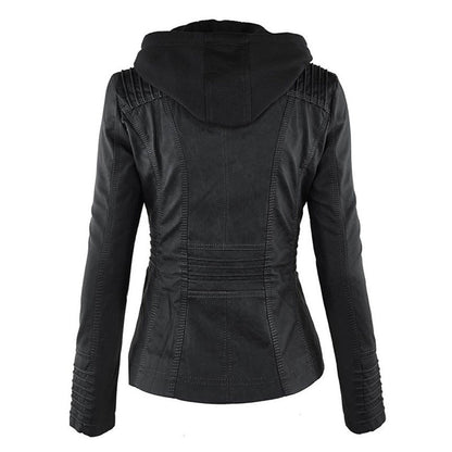 Kara | Veste motard à capuche et silhouette féminine