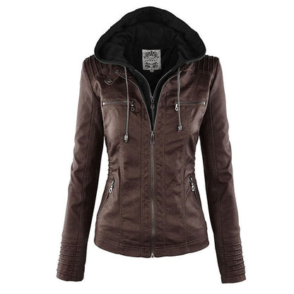 Kara | Veste motard à capuche et silhouette féminine