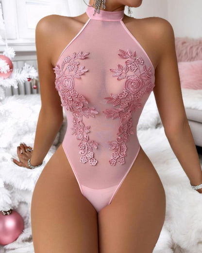 Lara™ | Body van geborduurd tule