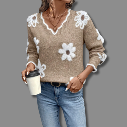 Thea - Elegante Bloemen Trui