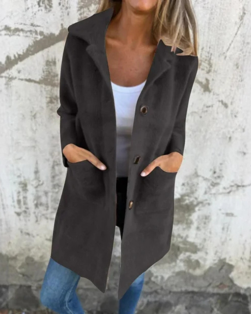 Cassandre | Middellange fluwelen jas