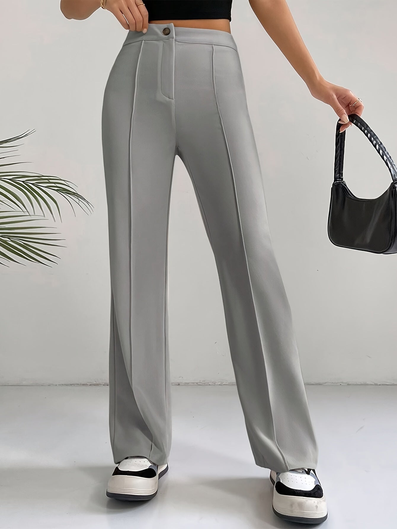 Quintina™ | Trendy broek met hoge taille