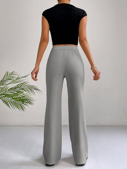 Quintina™ | Trendy broek met hoge taille