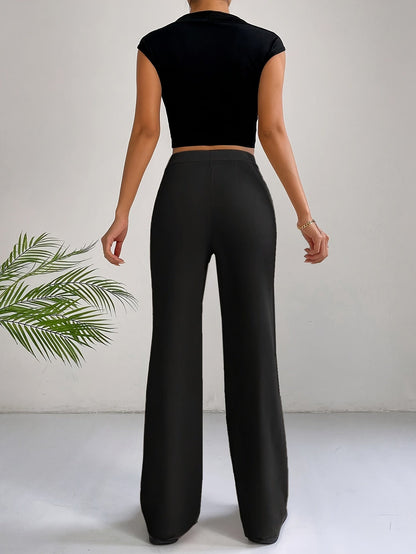Quintina™ | Trendy broek met hoge taille