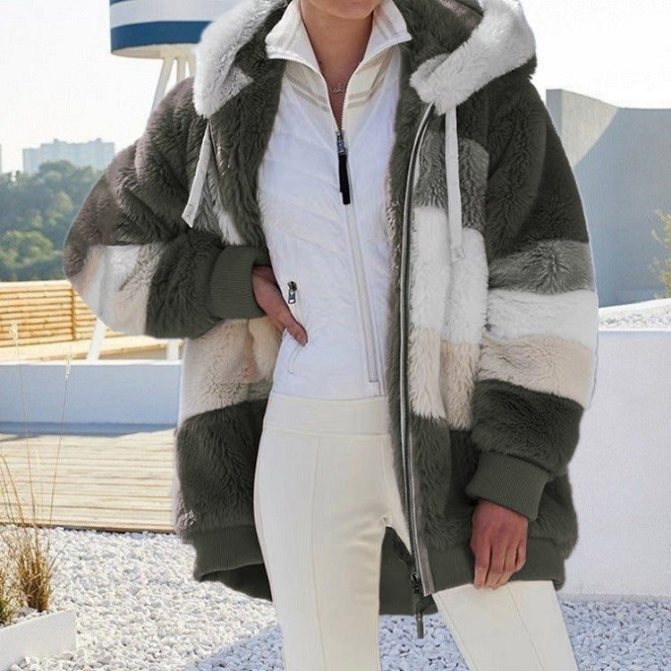 Flavie | Veste d’Hiver à Capuche à Panneaux