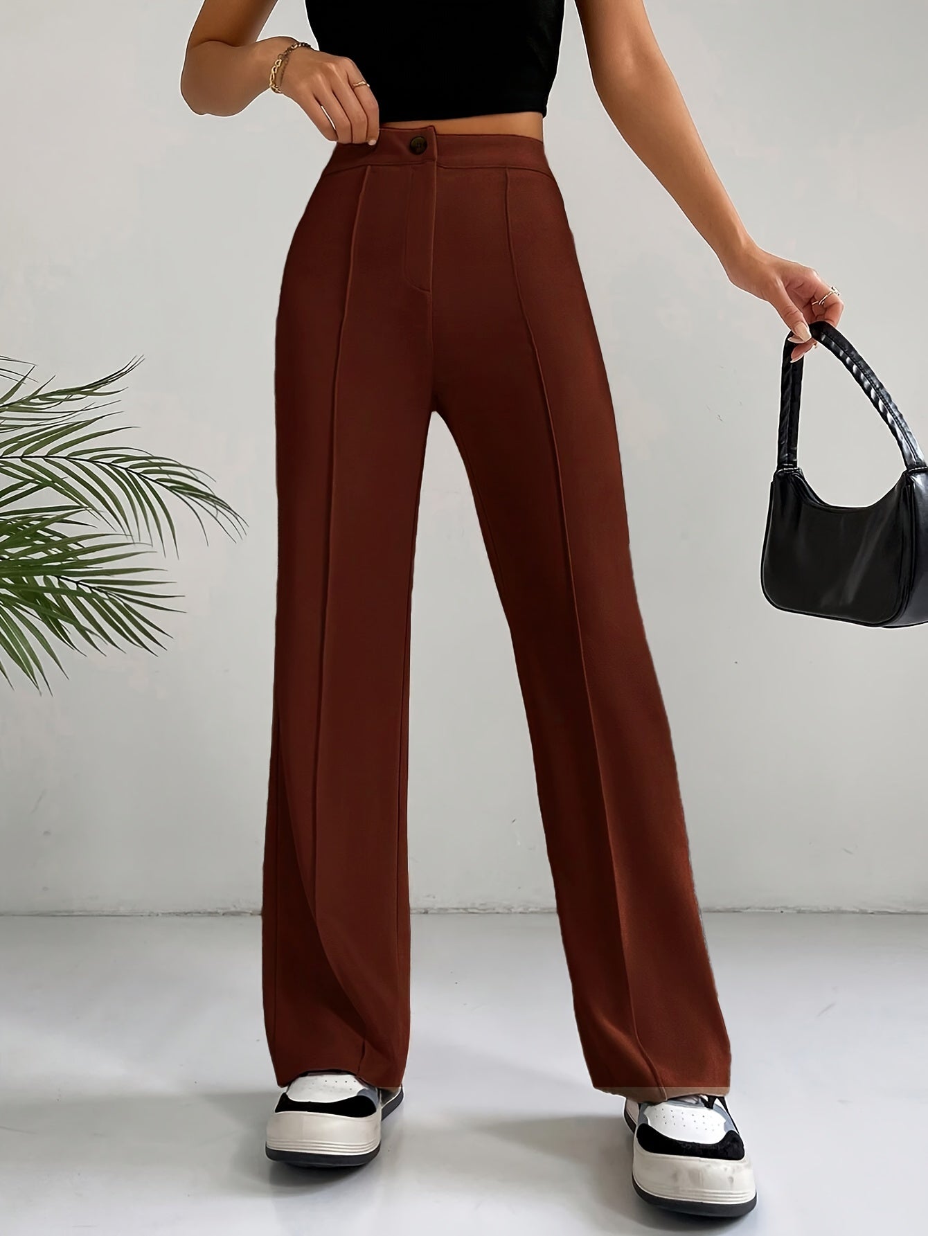 Quintina™ | Trendy broek met hoge taille