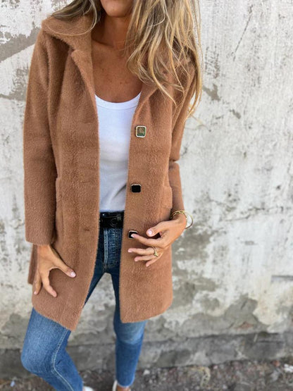 Cassandre | Middellange fluwelen jas