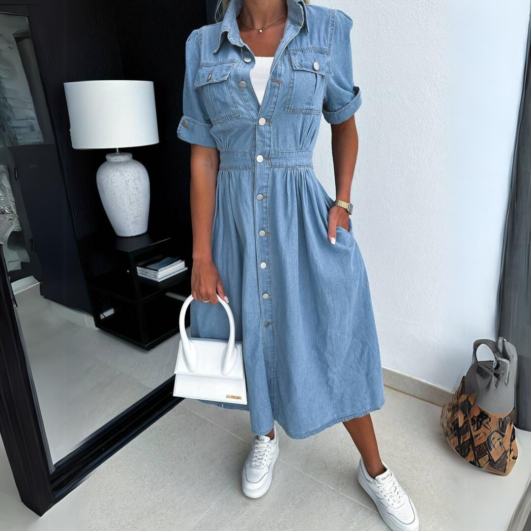 Celine - Elegante Denim Jurk