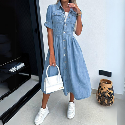 Celine - Elegante Denim Jurk