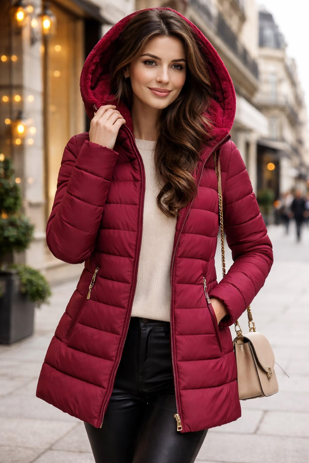 Elena-Manteau d'hiver chaud avec doublure intérieure.