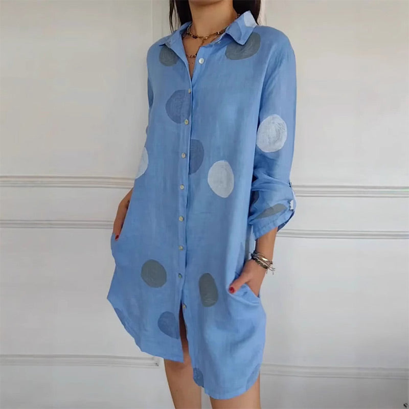 Melina - Elegante Overhemdjurk met Print