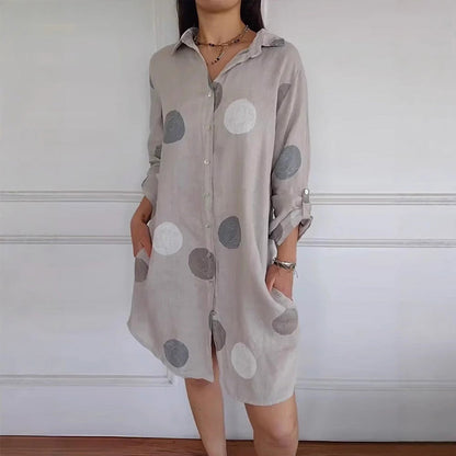 Melina - Elegante Overhemdjurk met Print
