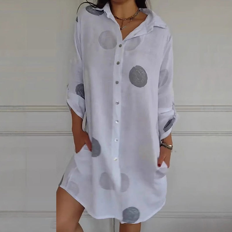 Melina - Elegante Overhemdjurk met Print