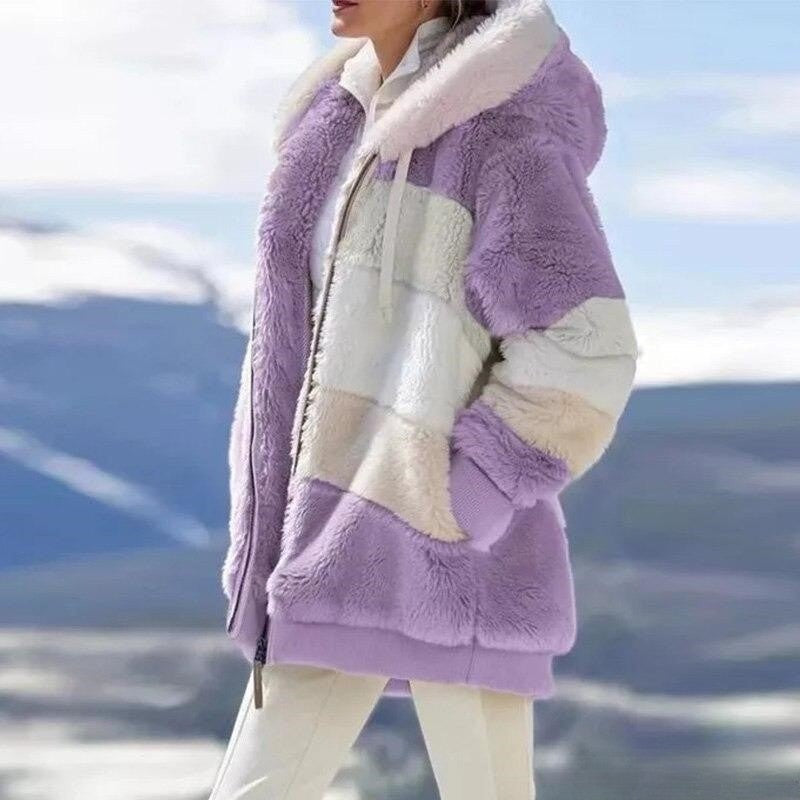 Flavie | Veste d’Hiver à Capuche à Panneaux