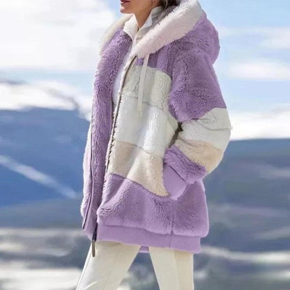 Flavie | Veste d’Hiver à Capuche à Panneaux