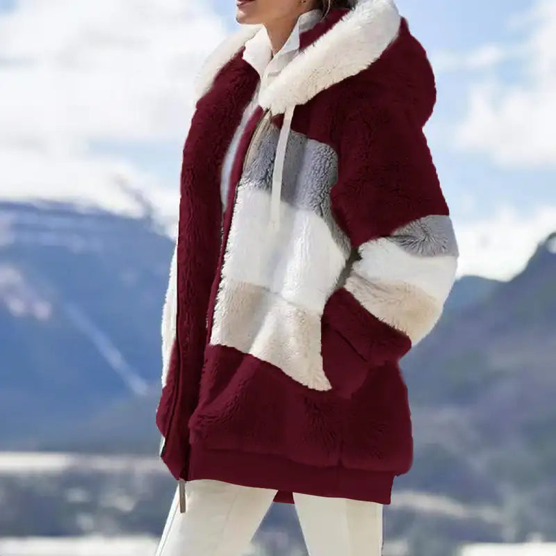 Flavie | Veste d’Hiver à Capuche à Panneaux