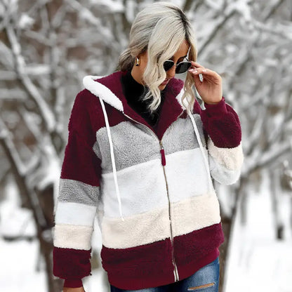 Flavie | Veste d’Hiver à Capuche à Panneaux